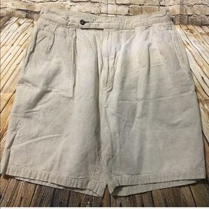 Tommy Hilfiger Beige Linen Blend Pleated Shorts